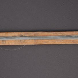 School ruler converted into a fishing reel
