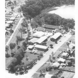 Aerial view of TAFE college and cemetery