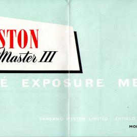 The Weston Master III Cine Exposure Meter booklet, c. 1960