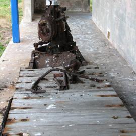 Rusting machinery on verandah, South Solitary Island, 2007