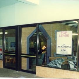 An empty shop front at the Max Murray Mall in Coffs Harbour, 1990s