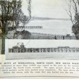 Woolgoolga Jetty after a cyclone, 20 February 1937
