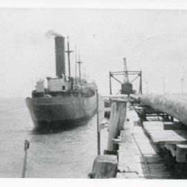 Docked steamer the Abel Tasman