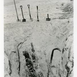 Remnants of the Buster shipwreck on Woolgoolga Beach, 1970s