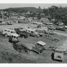 Vehicles and boat trailers at Woolgoolga Beach Reserve