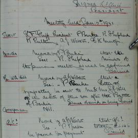 Coffs Harbour School of Arts Minute Book, 1941