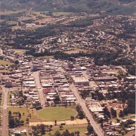 Aerial view of Coffs Harbour CBD, 1990s