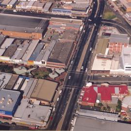 Aerial view of Coffs Harbour CBD, 1990s