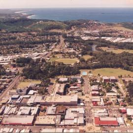 Aerial view of Coffs Harbour looking north, 1990s
