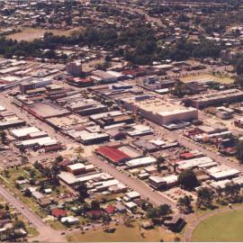 Aerial view of Coffs Harbour CBD, 1990s
