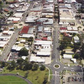 Aerial view of Coffs Harbour CBD, 1990s