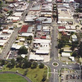 Aerial view of Coffs Harbour CBD, 1990s