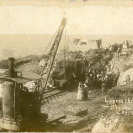 Laying of the first stone on the Eastern Breakwater, 28 June 1917 