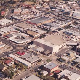 Aerial view of Coffs Harbour's Central Business District, 1990s