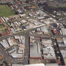 Aerial view of Coffs Harbour CBD, 1990s