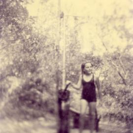 Young Girl Showering Near Little Beach Red Rock 1950s