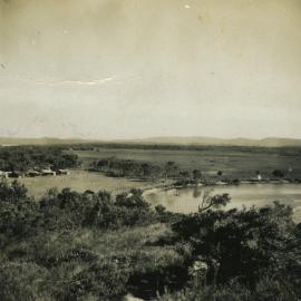 Early view of Red Rock river and reserve from hill.