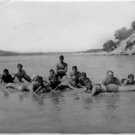 Sunbathers at high tide, Red Rock, 1932