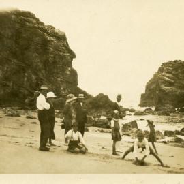 Family on Beach, Red Rock, 1920