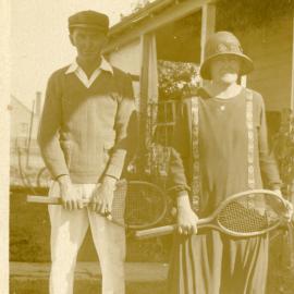Lady & Man Tennis Players 1920