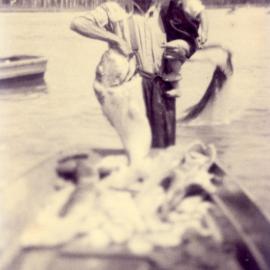 2 Men in boat with fish Red Rock 1950