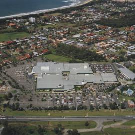 Aerial view of Park Beach Plaza and the Aquajet water slide, 1990s