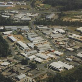 Aerial view of Cook Drive industrial estate in Coffs Harbour, 1990s