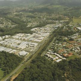Aerial view of Lawson Crescent industrial estate in Coffs Harbour, 1990s