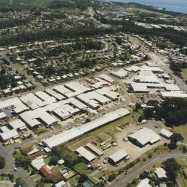 Aerial view of Marcia and June Streets industrial estate in Coffs Harbour, 1990s