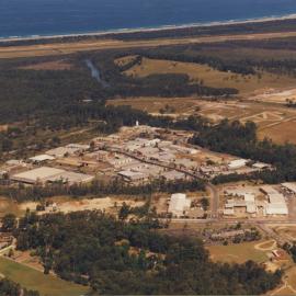 Aerial view of Cook Drive industrial estate in Coffs Harbour, 1990s