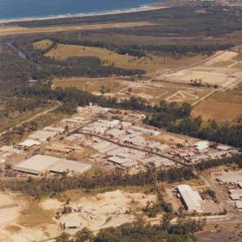 Aerial view of Cook Drive industrial estate in Coffs Harbour, 1990s