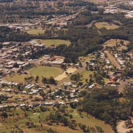 Aerial view of Coffs Central Business District, 1990s