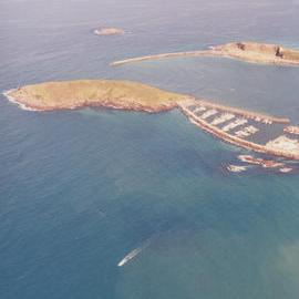 Aerial view of Coffs Harbour marina, 1990s