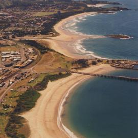 Aerial view of the Coffs Harbour coastline, 1990s