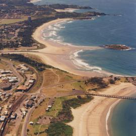 Aerial view of the Coffs coastline, 1990s