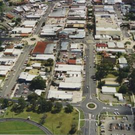 Aerial view of Coffs Harbour CBD, 1990s