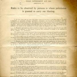 Rules to be observed by persons to whom permission is granted to carry out blasting, 1937