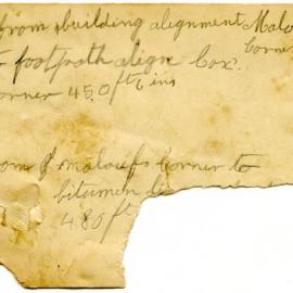 Scrap of paper about footpath construction