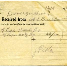 Dorrigo Shire Council receipt, 14 May 1937