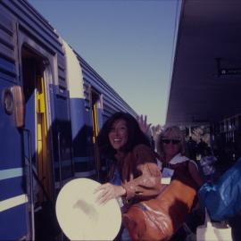 Women board an XPT service, Coffs Harbour Train Station