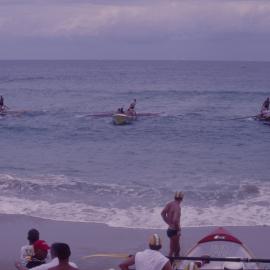 Competitors in surf boats, Surf Craft Carnival, Park Beach
