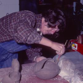 Sculptor at work, Showground Art Gallery