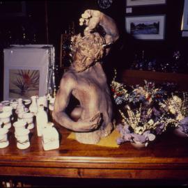 Faun & pottery display, The Yellow Shed, Bellingen