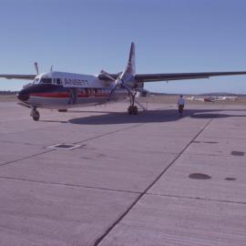 Ansett aeroplane, Coffs Harbour Airport, March 1978