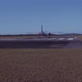 Aeroplane on runway, Coffs Harbour Airport, March 1978