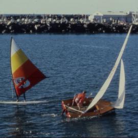 Windsurfer and sailboat, Coffs Harbour Jetty