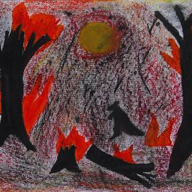 Ashes are falling from the trees