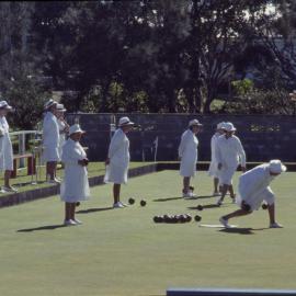 Women playing lawn bowls, c. 1978