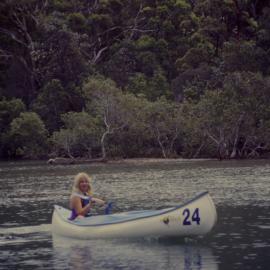 Girl kayaking, Coffs Creek