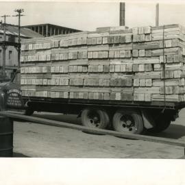Truck with cases of bananas